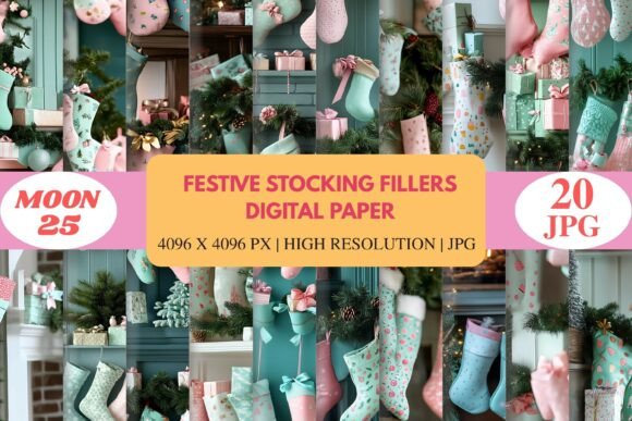 Download Festive Stocking Fillers Digital Paper - Stocking fillers Collection